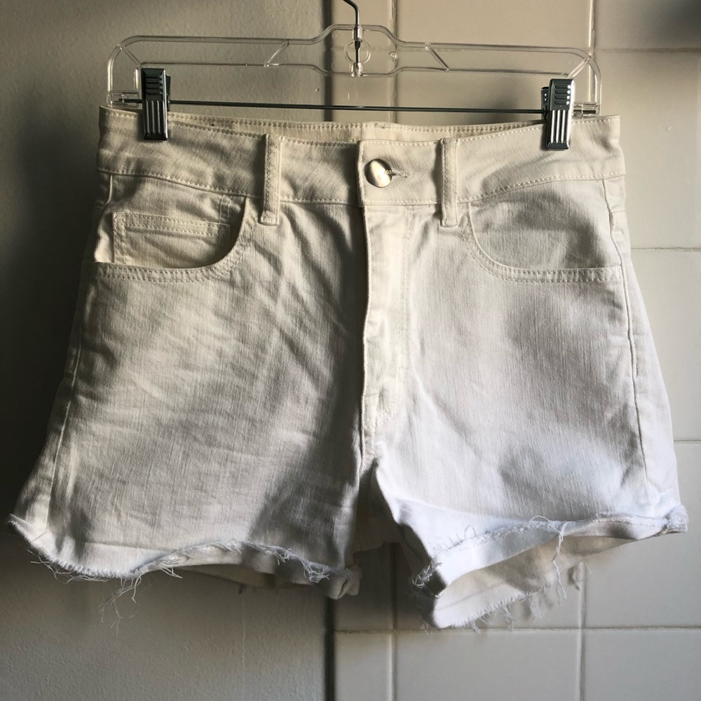 AE Hi-Rise Super Stretch White Jean Short